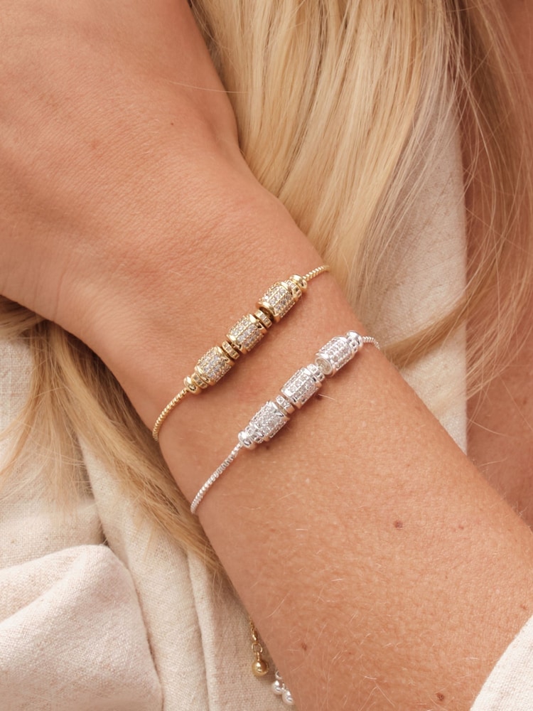 Jon Richard Silver Tone Pave Charm Toggle Bracelet - Image 3 of 3