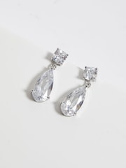 Jon Richard Silver Tone Cubic Zirconia Mixed Stone Peardrop Gift Boxed Earrings - Image 2 of 4