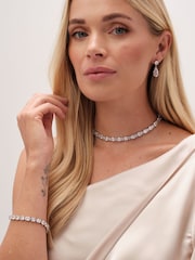 Jon Richard Silver Tone Cubic Zirconia Mixed Stone Peardrop Gift Boxed Earrings - Image 4 of 4