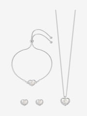Jon Richard Gold Tone Pearl Crystal Heart Trio Set - Image 1 of 4