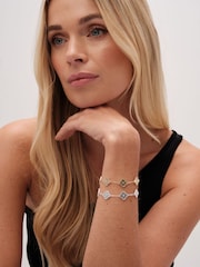 Jon Richard Gold Tone Diamond Cut Clover Bracelet - Image 3 of 3