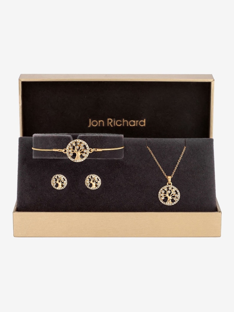 Jon Richard Gold Tone Crystal Tree Of Life Trio Set - Image 1 of 3