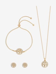 Jon Richard Gold Tone Crystal Tree Of Life Trio Set - Image 2 of 3