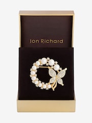 Jon Richard Gold Pearl Butterfly Wreath Brooch Gift Boxes - Image 4 of 4
