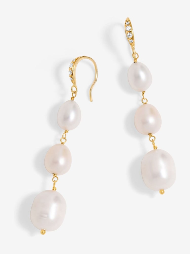 Jon Richard Gold Tone Semi Precious Drop Earrings - Image 1 of 3