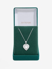 Jon Richard Silver Tone Cubic Zirconia Heart Gift Boxed Pendant - Image 1 of 2