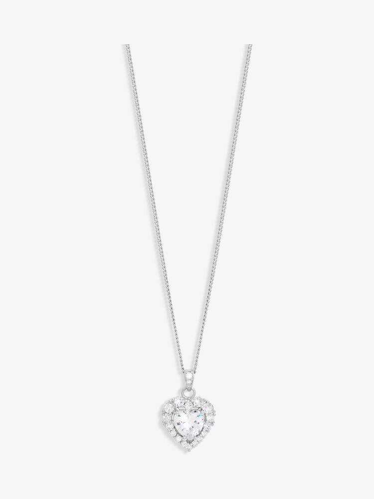 Jon Richard Silver Tone Cubic Zirconia Heart Gift Boxed Pendant - Image 2 of 2