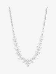 Jon Richard Silver Tone Cubic Zirconia Statement Floral Print Necklace - Image 2 of 2