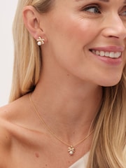 Jon Richard Silver Tone Cubic Zirconia Pearl Bow Set - Image 3 of 4