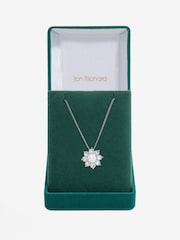 Jon Richard Silver Tone Cubic Zirconia Crystal Flower Gift Boxed Pendant - Image 1 of 4