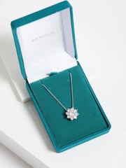 Jon Richard Silver Tone Cubic Zirconia Crystal Flower Gift Boxed Pendant - Image 3 of 4