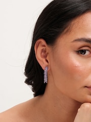 Jon Richard Silver Tone Lavender Leaf Earrings - Image 2 of 3