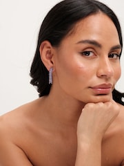 Jon Richard Silver Tone Lavender Leaf Earrings - Image 3 of 3