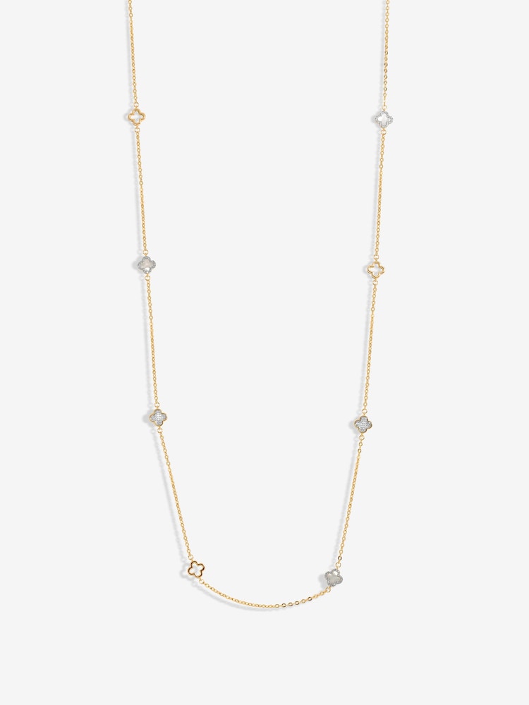 Jon Richard Gold Tone Long Clover Necklace - Image 1 of 1