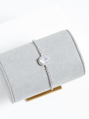 Jon Richard Silver Tone Cubic Zirconia Micro Pave Oval Toggle Gift Boxed Bracelet - Image 3 of 3