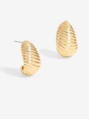 Jon Richard Gold Tone Ridge Dome Hoops - Image 1 of 3