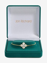 Jon Richard Gold Tone Cubic Zirconia Clover Toggle Gift Boxed Bracelet - Image 2 of 3