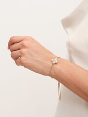 Jon Richard Gold Tone Cubic Zirconia Clover Toggle Gift Boxed Bracelet - Image 3 of 3