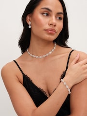 Jon Richard Silver Tone Cubic Flower Adjustable Mini Necklace - Image 2 of 4