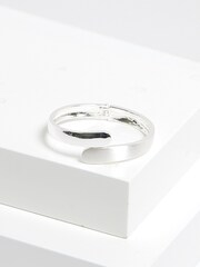 Jon Richard Silver Tone Polished Satin Open Hinge Bangle - Image 2 of 3