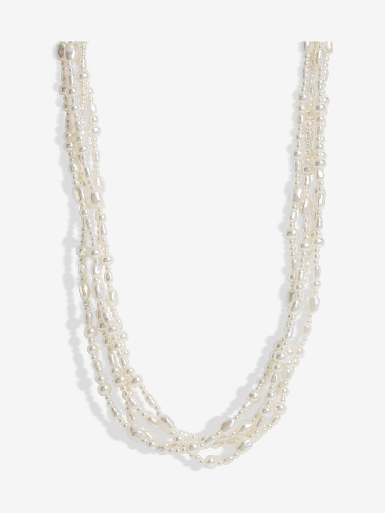 Jon Richard Gold Tone Semi Precious Multi Row Twisted Necklace - Image 1 of 1