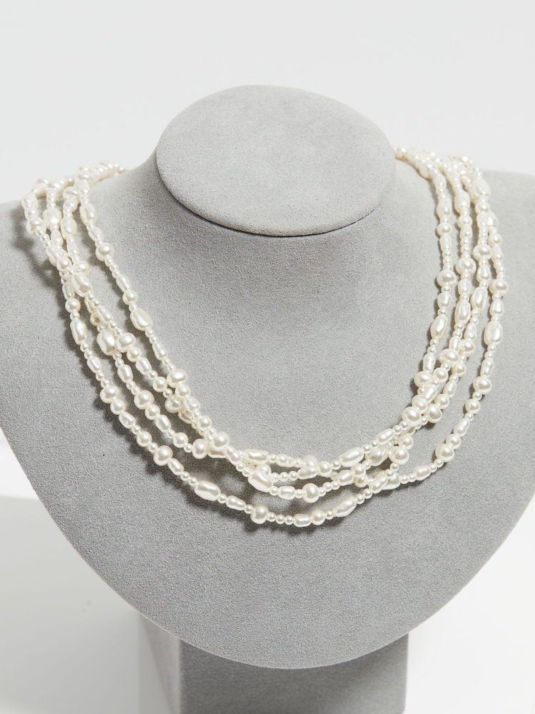 Jon Richard Gold Tone Semi Precious Multi Row Twisted Necklace - Image 2 of 3