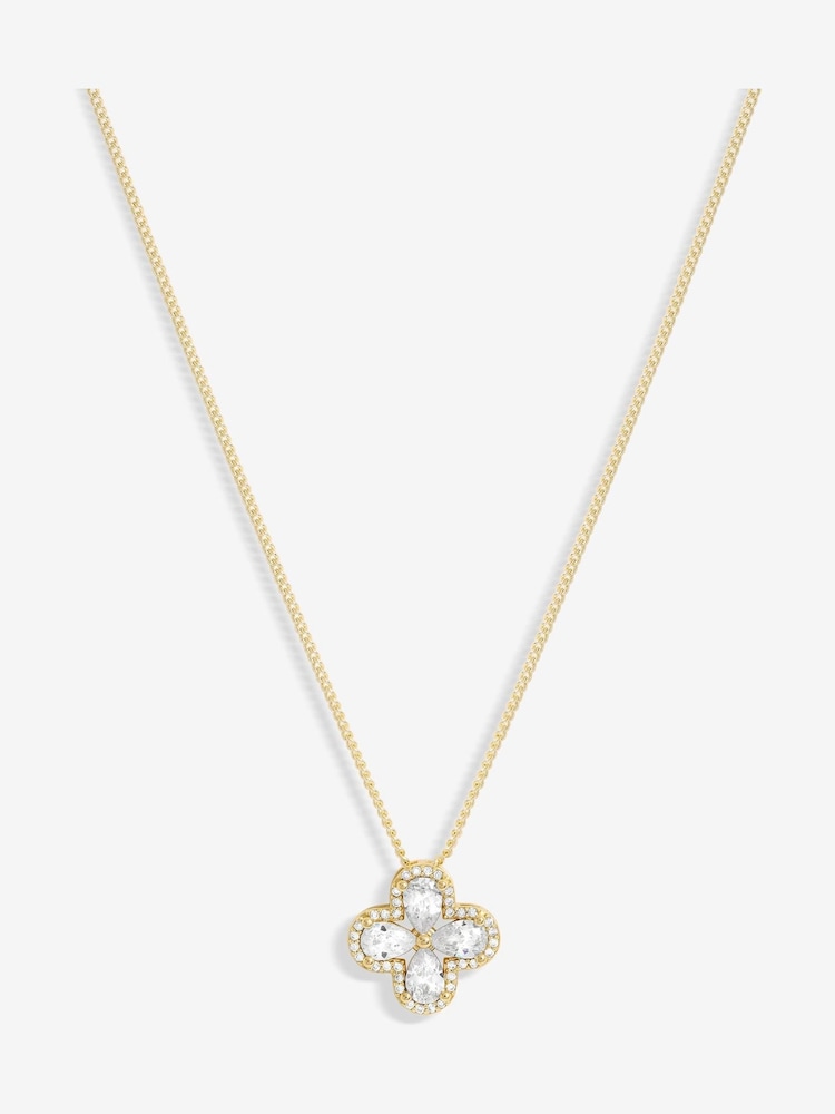 Jon Richard Gold Tone Cubic Zirconia Clover Gift Boxed Pendant - Image 2 of 3