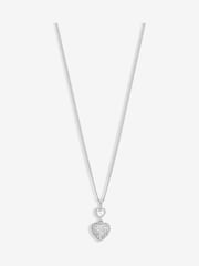 Jon Richard Silver Tone Cubic Zirconia Micro Pave Heart Gift Boxed Pendant - Image 1 of 4