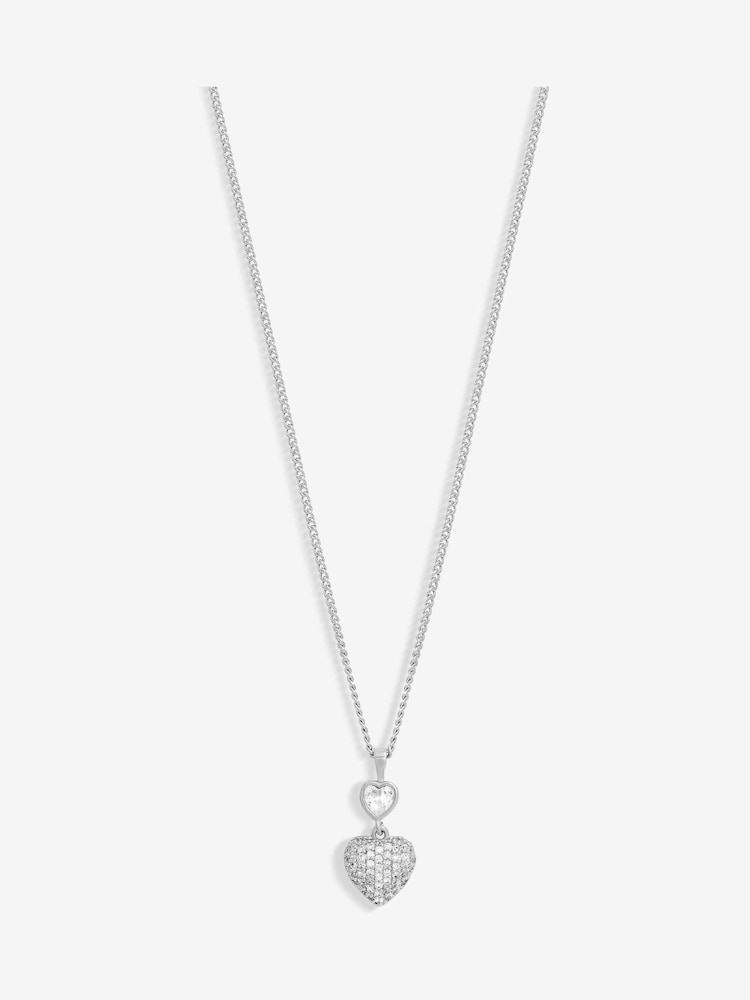 Jon Richard Silver Tone Cubic Zirconia Micro Pave Heart Gift Boxed Pendant - Image 1 of 4