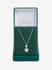 Jon Richard Silver Tone Cubic Zirconia Micro Pave Heart Gift Boxed Pendant - Image 2 of 4