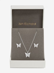 Jon Richard Silver Tone Cubic Zirconia Butterfly Set - Image 1 of 5