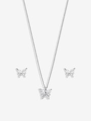 Jon Richard Silver Tone Cubic Zirconia Butterfly Set - Image 2 of 5