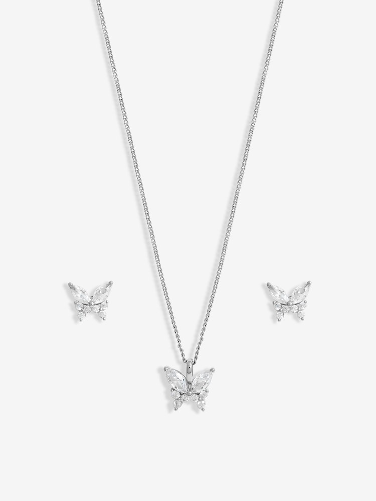 Jon Richard Silver Tone Cubic Zirconia Butterfly Set - Image 2 of 5