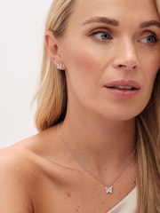 Jon Richard Silver Tone Cubic Zirconia Butterfly Set - Image 4 of 5