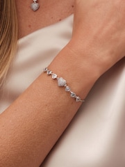 Jon Richard Silver Tone Cubic Zirconia Micro Pave Heart Toggle Gift Boxed Bracelet - Image 2 of 2
