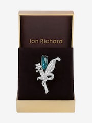 Jon Richard Silver Tone Blue Floral Gift Boxed Brooch - Image 1 of 4