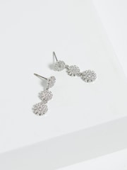Jon Richard Cubic Zirconia Mini Flower Drop Earrings - Imagen 2 de 2