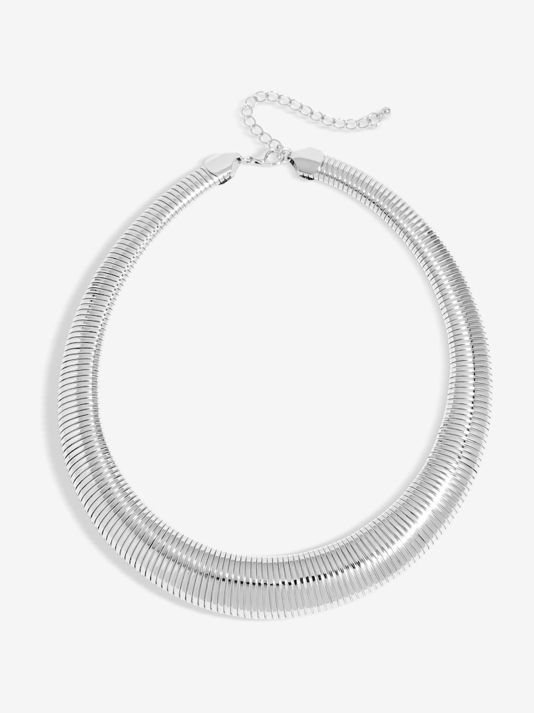 Jon Richard Silver Tone Statement Omega Necklace - Image 1 of 3 Jon Richard Silver Tone Statement Omega Necklace - Image 1 of 3