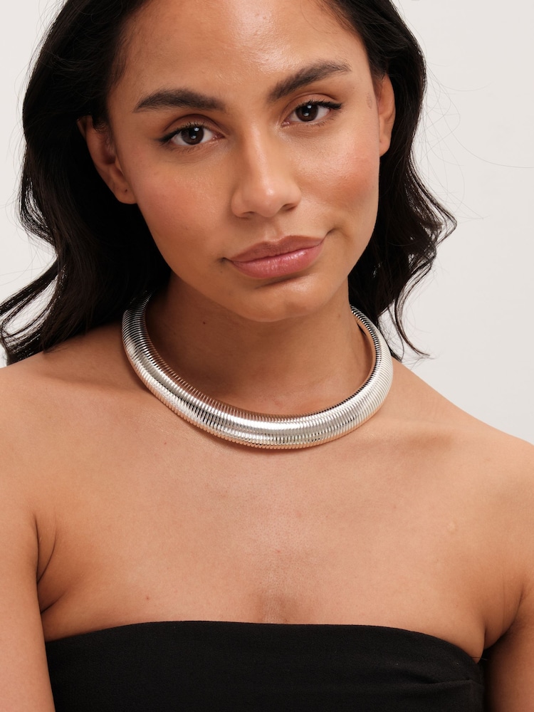 Jon Richard Silver Tone Statement Omega Necklace - Image 3 of 3