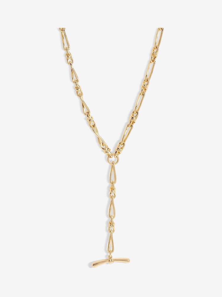 Jon Richard Gold Tone T Bar Necklace - Image 1 of 3