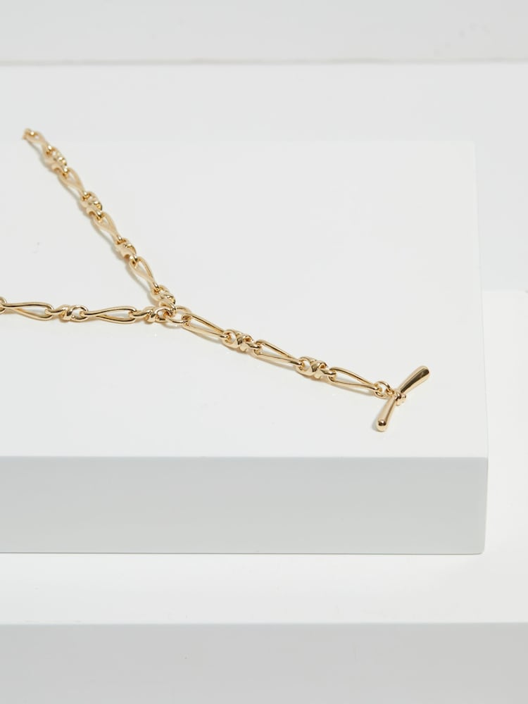 Jon Richard Gold Tone T Bar Necklace - Image 3 of 3
