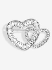 Jon Richard Silver Interlink Crystal Heart Brooch Gift Boxes - Image 2 of 2