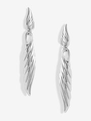 Jon Richard Silver Tone Ridge Drop Earrings - Image 2 of 4