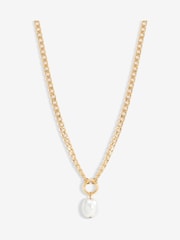 Jon Richard Gold Tone Baroque Pearl Chain Pendant Necklace - Image 1 of 3