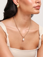 Jon Richard Gold Tone Baroque Pearl Chain Pendant Necklace - Image 3 of 3