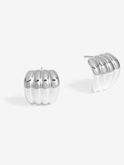 Jon Richard Silver Tone Ridge Stud Earrings - Image 1 of 3