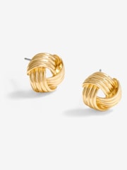 Jon Richard Gold Tone Ridge Knot Studs Earrings - Image 1 of 1