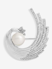 Jon Richard Silver Crystal And Swirl Pearl Brooch Gift Boxes - Image 2 of 2