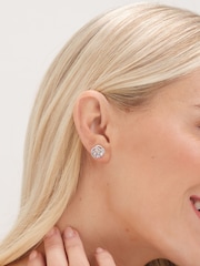 Jon Richard Silver Tone Cubic Zirconia Flower Stud Earrings - Image 3 of 3