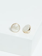 Jon Richard Gold Tone Shell Clip Earrings - Image 1 of 3